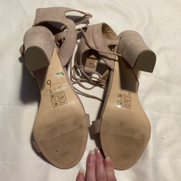 Mix No. 6 Beige Strappy Heels Raffaelli - Picture 5 of 9